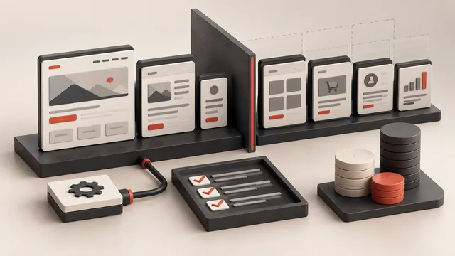 Website scope modules, integrations and testing arranged for project budgeting